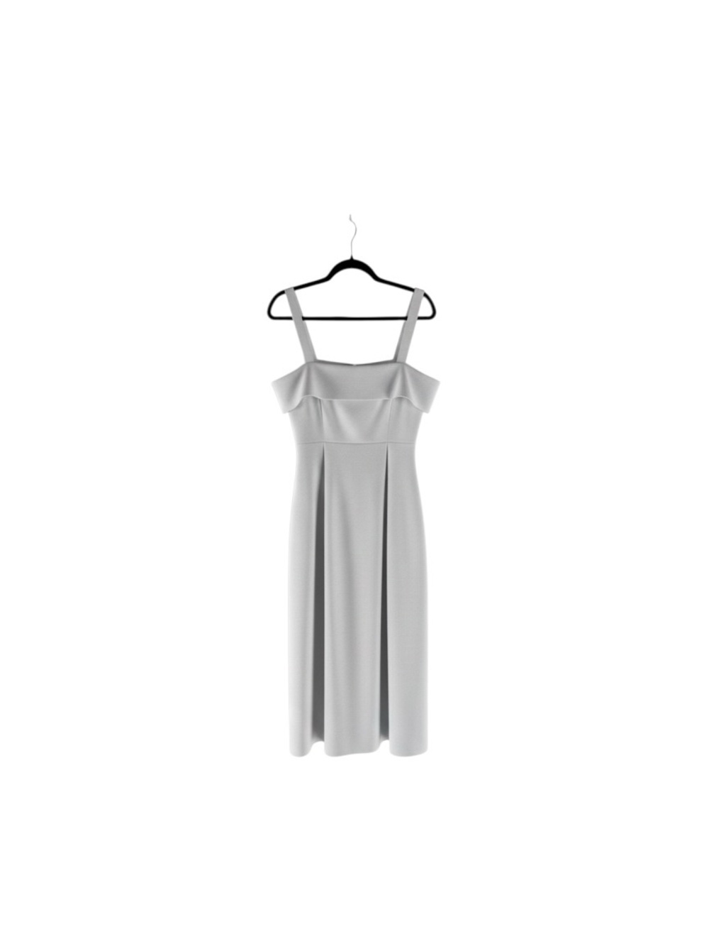 New Elegant Karl Lagerfeld Off-Shoulder Midi Dress in Light Gray size 12 - Picture 2 of 7